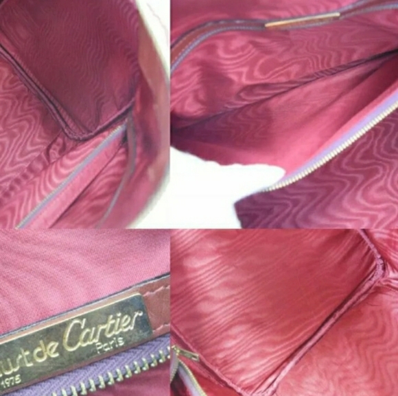 AUTHENTIC  MUST DE CARTIER LOGOS TRAVEL HAND BAG - Picture 7 of 10